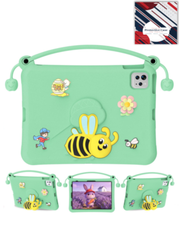 Kids Shockproof Tablet Case with Bee Handle Stand (LIGHT CYAN) for iPad 10 2022 (10.9") / iPad 11 (A16) (Only Ground Shipping)