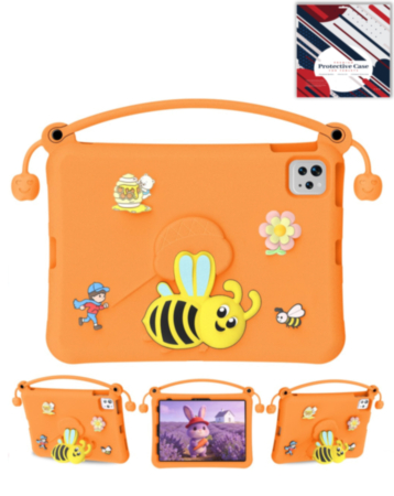 Kids Shockproof Tablet Case with Bee Handle Stand (ORANGE) for iPad 10 2022 (10.9") / iPad 11 (A16) (Only Ground Shipping)