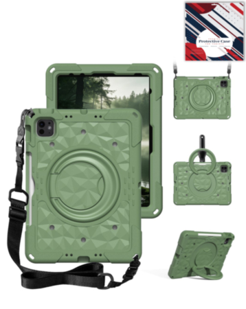 HaloRing 360 Tablet Case with Shoulder Strap (MATCHA GREEN) for iPad 10 2022 (10.9") / iPad 11 (A16) (Only Ground Shipping)