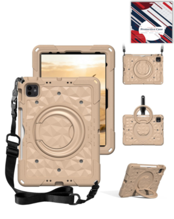 HaloRing 360 Tablet Case with Shoulder Strap (KHAKI) for iPad 10 2022 (10.9") / iPad 11 (A16) (Only Ground Shipping)