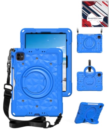 HaloRing 360 Tablet Case with Shoulder Strap (BLUE) for iPad 10 2022 (10.9") / iPad 11 (A16) (Only Ground Shipping)