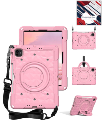 HaloRing 360 Tablet Case with Shoulder Strap (PINK) for iPad 10 2022 (10.9") / iPad 11 (A16) (Only Ground Shipping)