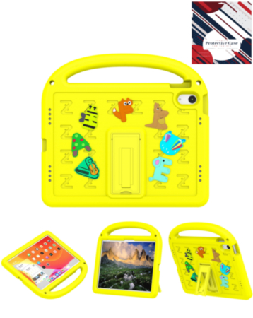 FunFrame Protective Handle Tablet Case with Kickstand (YELLOW) for iPad 10 2022 (10.9") / iPad 11 (A16) (Only Ground Shipping)