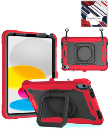Full Body Protection Case with Square Kickstand (RED & BLACK) for iPad 10.2" (7th / 8th / 9th) / Air 3 / Pro 10.5 (Only Ground Shipping)