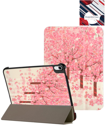 Old Style Notebook Design Case - PINK TREES for iPad Air 11 2024 / 10 2022 (10.9") / Air 4 / Air 5 / Pro 11 (1st / 2nd / 3rd / 4th) (Only Ground Shipping)