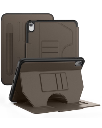 Magnetic Multi-Layers Protective Case with Pen Holder - BROWN for iPad 10 2022 (10.9") / iPad 11 (A16) (Only Ground Shipping)