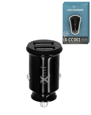 iXtech 2USB/3.1A Invisible Car Charger (BLACK) (Only Ground Shipping)