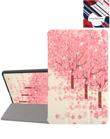 Old Style Notebook Design Case - PINK TREES for Kindle Fire HD10 (2023) (Only Ground Shipping)