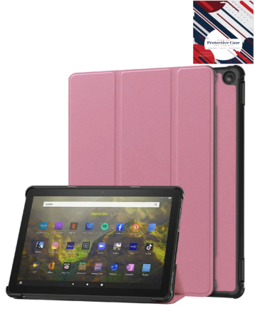 Smart Shockproof Stand Case - PINK for Kindle Fire HD10 (2023) (Only Ground Shipping)