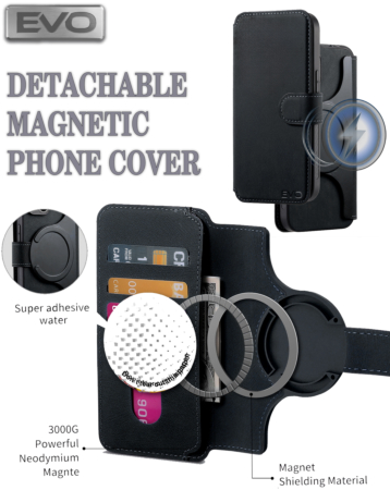 EVO Magnetic Phone Wallet Case - BLACK for Universal 6.1" (Only Ground Shipping)