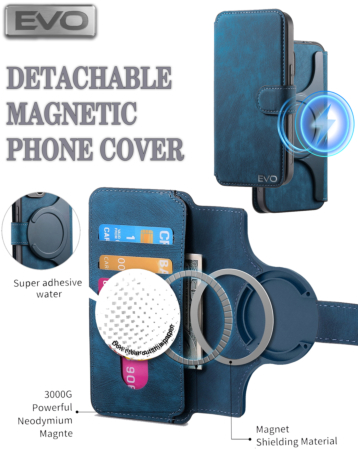 EVO Magnetic Phone Wallet Case - BLUE for Universal 6.1" (Only Ground Shipping)