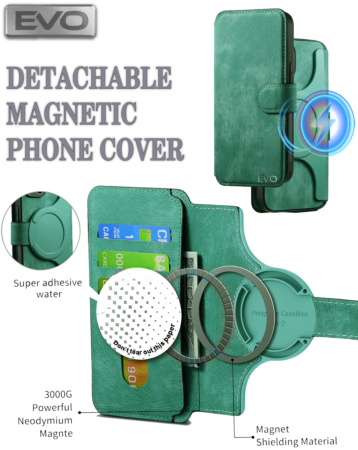 EVO Magnetic Phone Wallet Case - GREEN for Universal 6.1" (Only Ground Shipping)