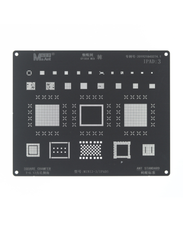 MaAnt 0.12mm Square Chamfer BGA Reballing Stencil for iPad Mini 2 / Mini 3 / iPad 5 (Not Returnable)