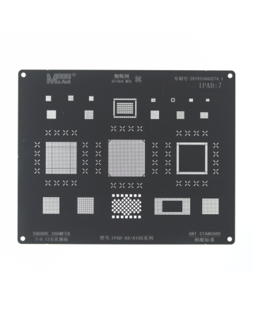 MaAnt 0.12mm Square Chamfer BGA Reballing Stencil for iPad 5 2017 (A9) / Pro 10.5 / 12.9 2nd Gen (A10X)  (Not Returnable)