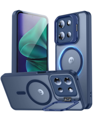 Magnetic Clear Phone Case - DARK BLUE for Moto G Power 5G (2025 / 2026) / G Play 5G (2026) (Only Ground Shipping)