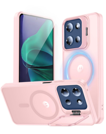 Magnetic Clear Phone Case - PINK for Moto G Power 5G (2025 / 2026) / G Play 5G (2026) (Only Ground Shipping)