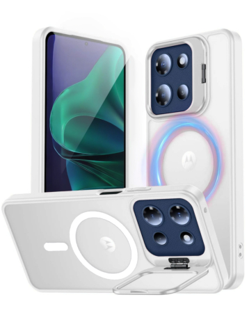 Magnetic Clear Phone Case - WHITE for Moto G Power 5G (2025 / 2026) / G Play 5G (2026) (Only Ground Shipping)