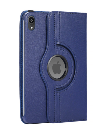 360 Degree Rotating Swivel Stand Case - DARK BLUE for iPad Mini 6 / 7 (A17 Pro) (Only Ground Shipping)