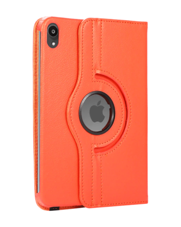 360 Degree Rotating Swivel Stand Case - ORANGE for iPad Mini 6 / 7 (A17 Pro) (Only Ground Shipping)