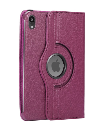 360 Degree Rotating Swivel Stand Case - PURPLE for iPad Mini 6 / 7 (A17 Pro) (Only Ground Shipping)