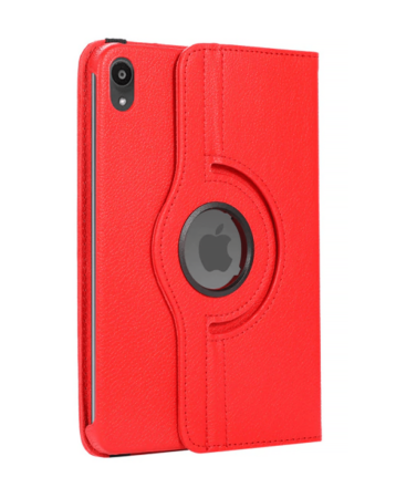 360 Degree Rotating Swivel Stand Case - RED for iPad Mini 6 / 7 (A17 Pro) (Only Ground Shipping)
