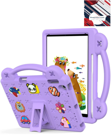 Shockproof Handle Case - PURPLE for iPad Mini 6 / 7 (A17 Pro) (Only Ground Shipping)