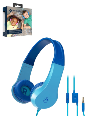 Motorola JR200 Kids Over Ear Wired Headphones (BLUE) (Only Ground Shipping)