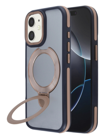 Matte Transparent Case with Wireless Charging Kickstand - DARK BROWN for iPhone 12 / 12 Pro (Only Ground Shipping)