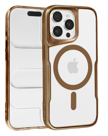 Glossy & Transparent Magnetic Case - DESERT GOLD for iPhone 12 / 12 Pro (Only Ground Shipping)