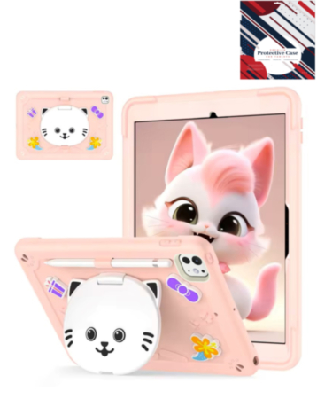 Shockproof Kickstand Case with Pen Slot - ROSE PINK for iPad Pro 11 (5th / 2024) (Only Ground Shipping)