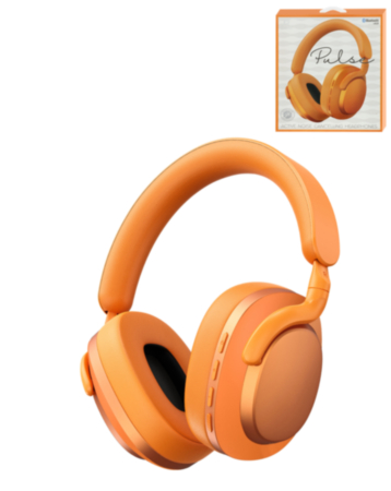 PULSE Noise Cancelling Wireless Headphones with Built -In Microphone -ORANGE (Only Ground Shipping)
