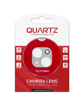 Purchase the Quartz Clear Back Camera Tempered Glass for iPhone 13 and 13 Mini.

