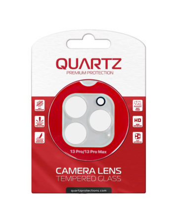 Buy the QUARTZ Clear Back Camera Tempered Glass for iPhone 13 Pro 13 Pro Max.
