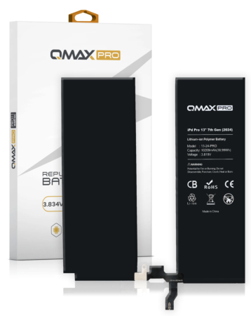 QMAX Replacement Battery for iPad Pro 11 (5th Gen / 2024) (8160 mAh) (Only Ground Shipping)