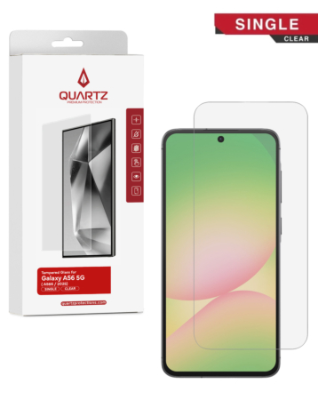 QUARTZ Clear Tempered Glass for Galaxy A56 5G (A566 / 2025) (Single Pack)