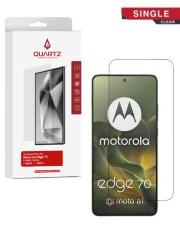 QUARTZ Clear Tempered Glass for Motorola Edge 70 (XT2601 / 2025) (Single Pack)