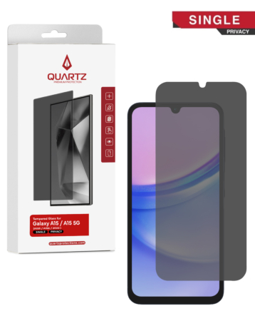 QUARTZ Privacy Tempered Glass for Galaxy A15 4G (A155 / 2023) / A15 5G (A156 / 2023) (Single Pack)