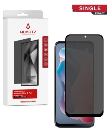 QUARTZ Privacy Tempered Glass for Motorola G Play (XT2413-2 / 2024) (Single Pack)