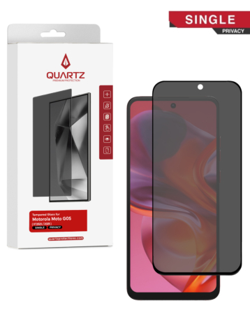 QUARTZ Privacy Tempered Glass for Motorola Moto G15 (XT2521-3 /2025) / G15 Power (XT2521-5 /2025) / G 5G 2025 (XT2513-6) / G05 (XT2523 / 2025) / E15 (XT2523-6 / 2025) (Single Pack)