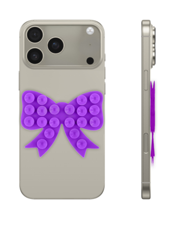 Fashion Bow Beads Silicone Suction Cup Phone Holder - DARK PURPLE (Only Ground Shipping)