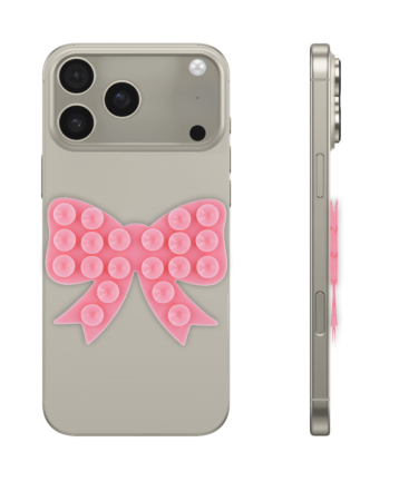Fashion Bow Beads Silicone Suction Cup Phone Holder - PINK (Only Ground Shipping)