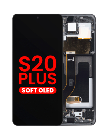 Purchase the OLED Assembly with Frame for Galaxy S20 Plus 5G G985 and G986 in Cosmic Black, Aftermarket OLED.