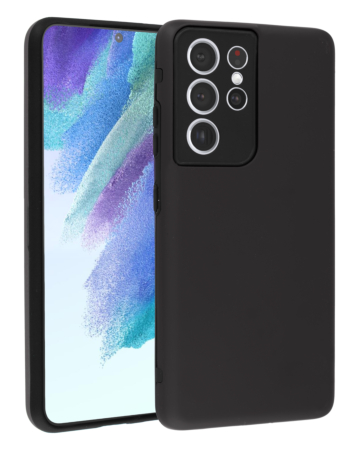 Full Cover New Design Silicone Case - BLACK for Galaxy S21 Ultra (Only Ground Shipping)