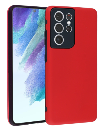 Full Cover New Design Silicone Case - RED for Galaxy S21 Ultra (Only Ground Shipping)