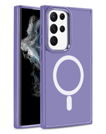 Galaxy S23 Hard PC Rear / Soft TPU Wireless Charging Case - PURPLE (Only Ground Shipping)