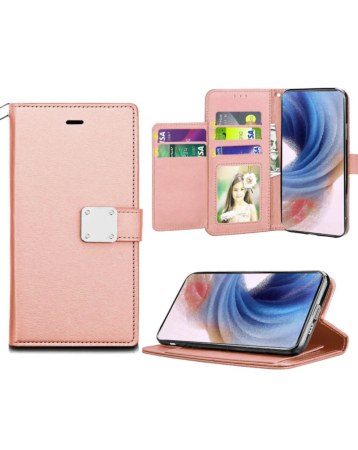 Galaxy S24 / S25 Elegant Leather Wallet Case - ROSE GOLD (Only Ground Shipping)