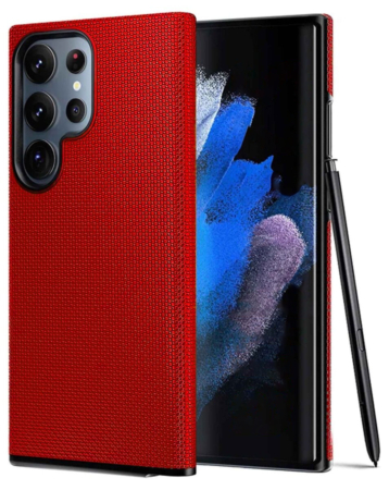 Galaxy S24 Ultra Shock Absorption Protective Dual Layer Case - RED (Only Ground Shipping)