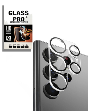 Back Camera Tempered Glass for Galaxy S24 Ultra (Black-Edged)