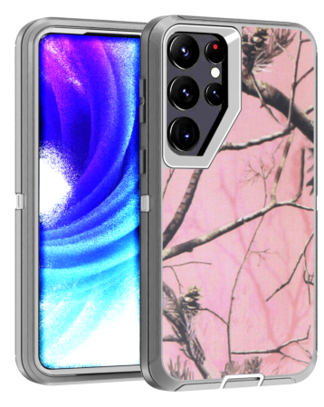 Heavy Duty Case for Galaxy S24 Ultra (CAMO PINK) (Only Ground Shipping)