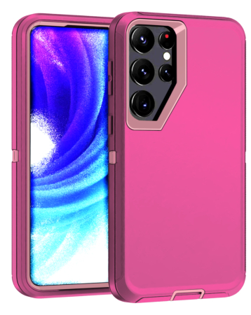 Heavy Duty Case for Galaxy S24 Ultra (HOT PINK) (Only Ground Shipping)